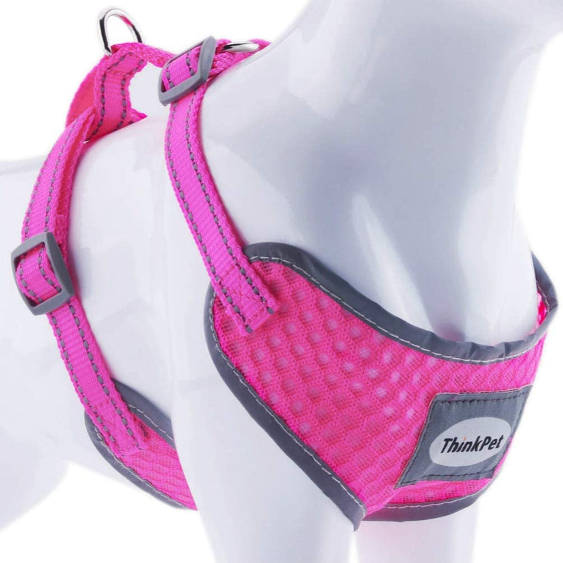 Reflective Breathable Soft Air Mesh No Pull Puppy Choke Free Over Head Vest Ventilation Harness for Puppy Small Medium Dogs and Cats