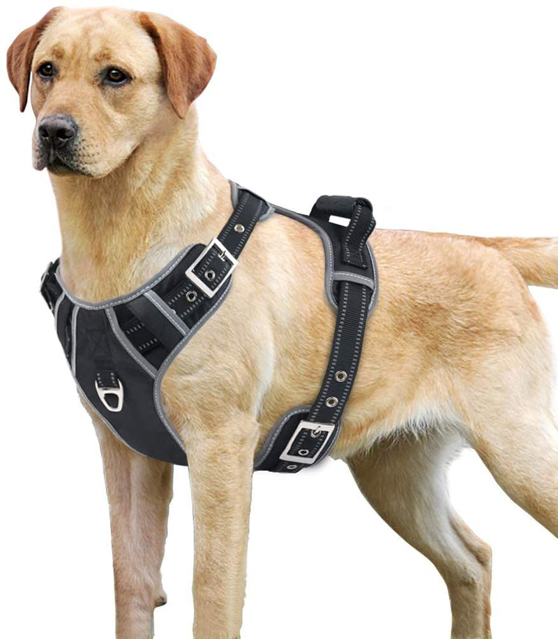 Dog Harness with Handle Adjustable Reflective Pet Harness Vest Easy Control for Small Medium Large Dogs Training Walking Hiking Black