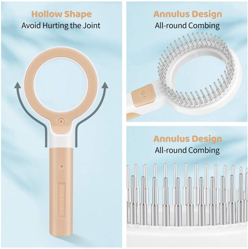 Dog Hair Brush for Grooming Pet Deshedding Comb for Long & Short Haired Cats Effectively Remove Mats, Tangles, Loose Hair, Undercoat Treatment with Magnifier Ring Design and Stainless