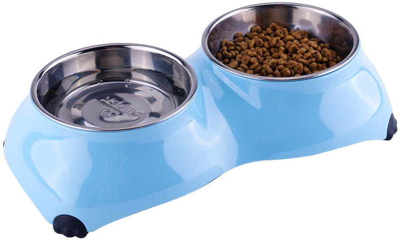 Dog Cat Bowls Melamine Stand Stainless Steel Pet Bowls for Small Medium Large Dogs and Cats