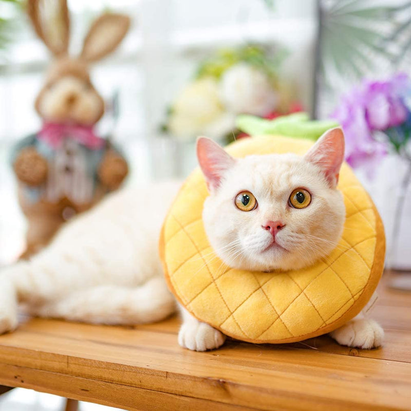 Cat Recovery Collar Soft Cute Pineapple Neck Cone After Surgery Adjustable Pet