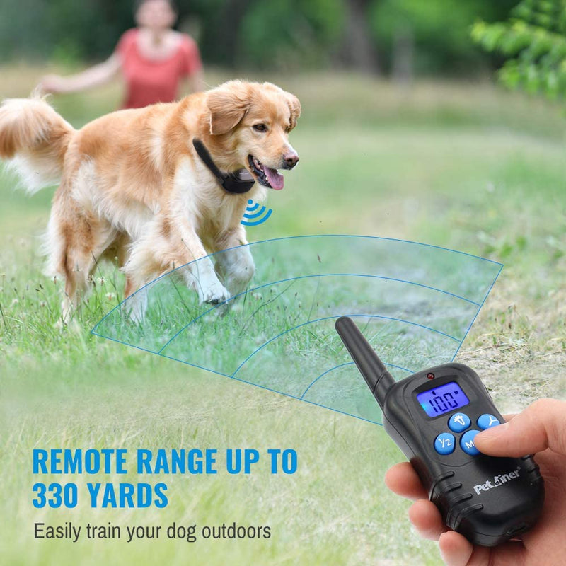 Dog Training Collar Rechargeable and Rainproof 330 yd Remote Dog Training Collar with Beep, Vibra and Static Electronic Collar