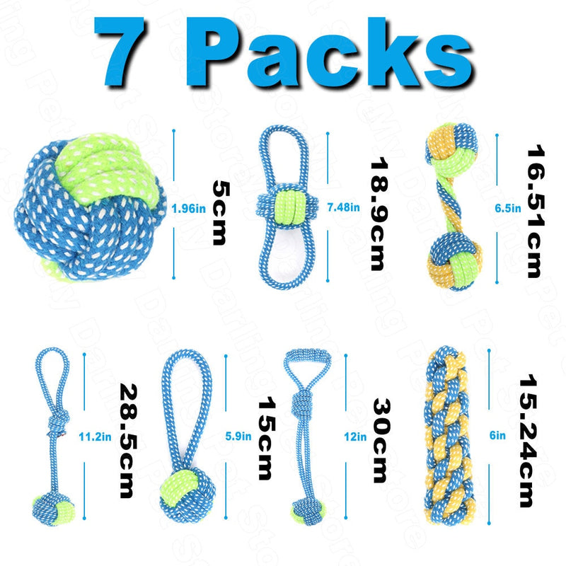 7 Pack Pet Dog Toys Ball Toothbrush Interactive  Chew Toy Accessories