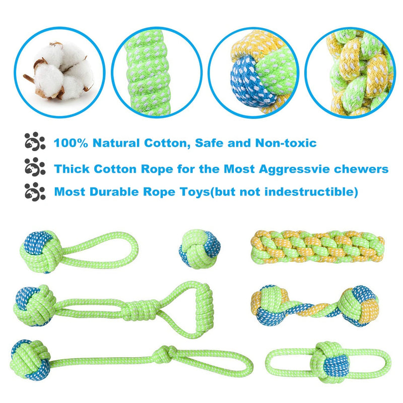 7 Pack Pet Dog Toys Ball Toothbrush Interactive  Chew Toy Accessories