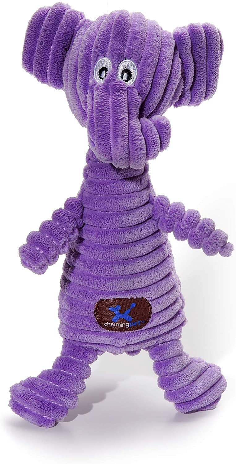 Pet Squeakin’ Squiggles Monkey Dog Toy - Tough and Durable Corduroy Plush Squeaky Toy for Dogs