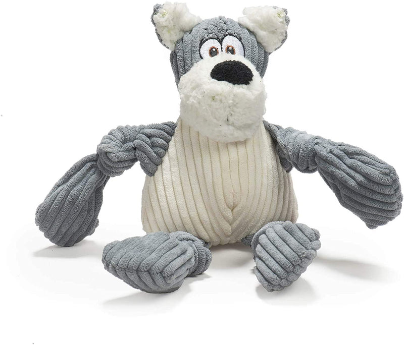 Plush Corduroy Durable Squeaky Knottie Dog Toy for Aggressive Chewers