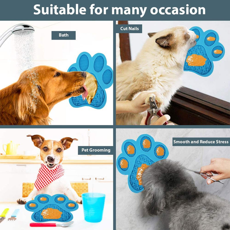 Mat for Dogs | Slow Feeder | Dog Lick Mat for Anxiety | Dog Lick Pad for Treats & Grooming | Use in Shower and Bath With Super Suction Cup Holds on Wall and Floor | Great for Pet Training