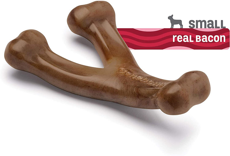 Real Bacon Durable Wishbone Dog Chew Toy for Aggressive Chewers