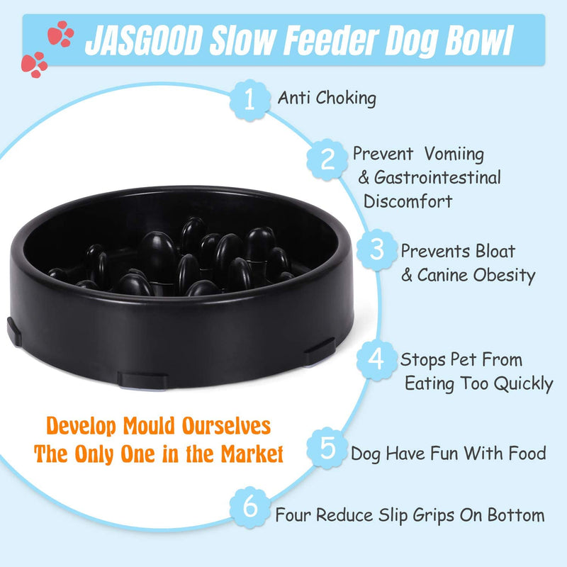 Slow Feeder Dog Bowl New Arriving Slow Feeding Interactive Bloat Stop Dog Bowls,Black,Medium