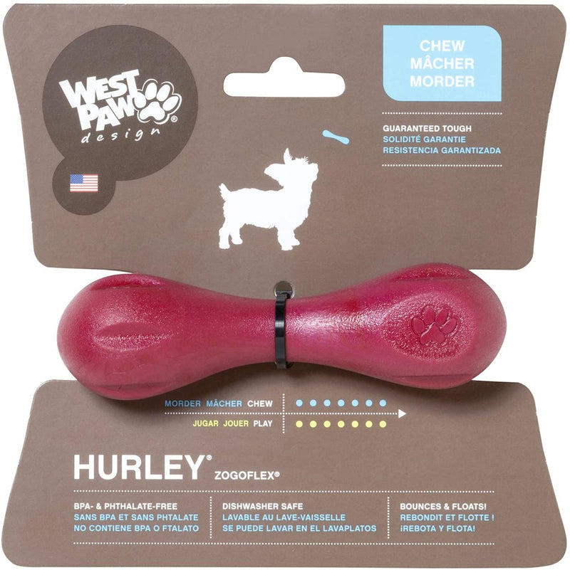 WEST PAW Zogoflex Hurley Dog Bone Chew Toy – Floatable Pet Toys for Aggressive Chewers, Catch, Fetch – Bright-Colored Bones for Dogs – Recyclable, Dishwasher-Safe, Non-Toxic, Made in USA