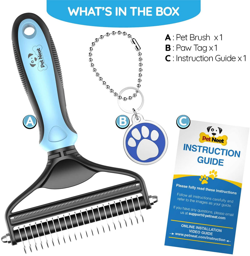 Dog Brush and Cat Brush – 2 Sided Pet Grooming Tool for Deshedding, Mats & Tangles Removing – No More Nasty Shedding and Flying Hairs