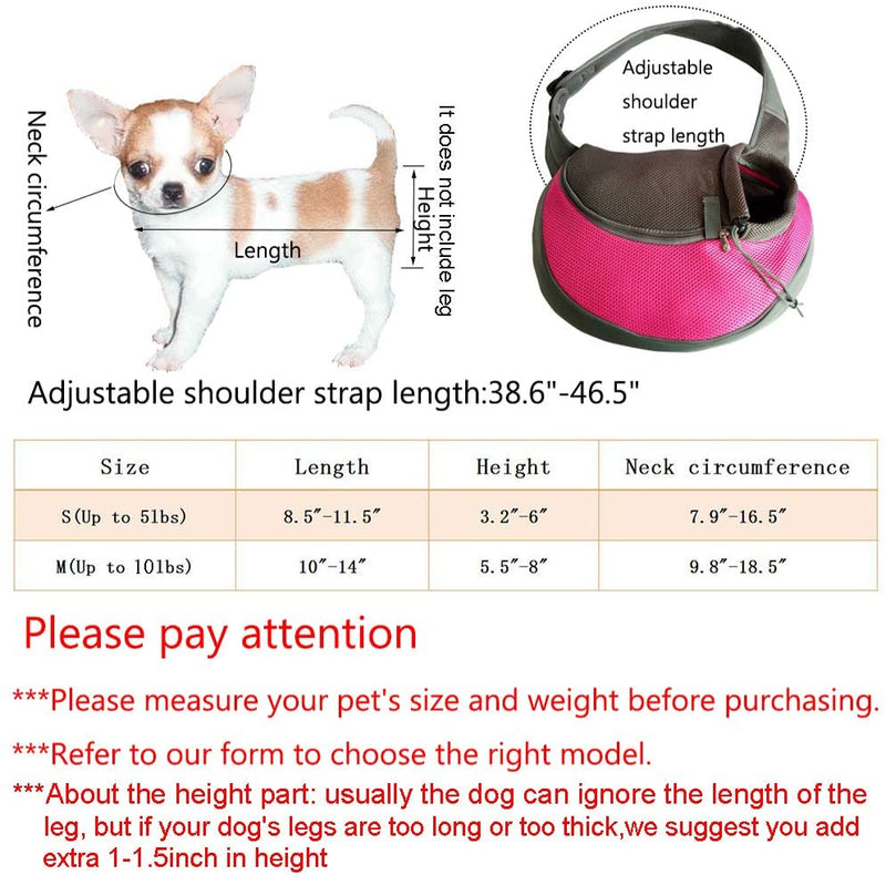 Pet Dog Sling Carrier Breathable Mesh Travel Safe Sling Bag Carrier for Dogs Cats