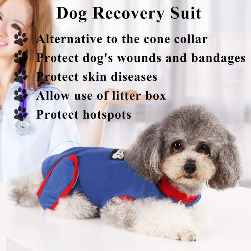 Recovery Suit for Dogs Cats After Surgery, Recovery Shirt for Male Female Dog Abdominal Wounds Bandages Cone E-Collar Alternative, Anti-Licking Pet Surgical Recovery Snuggly Suit, Soft Fabric Onesie