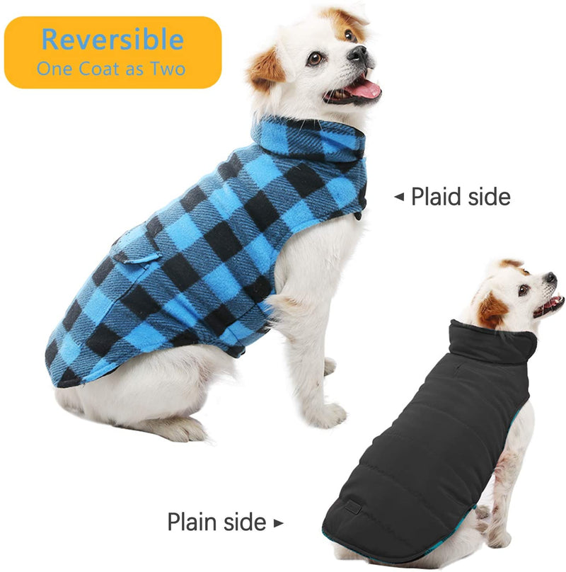 Dog Winter Coat, Windproof Cozy Cold Weather Dog Coat Dog Apparel Dog Jacket Dog Vest for Small Medium and Large Dogs with Pocket & Leash Hook XS-3XL