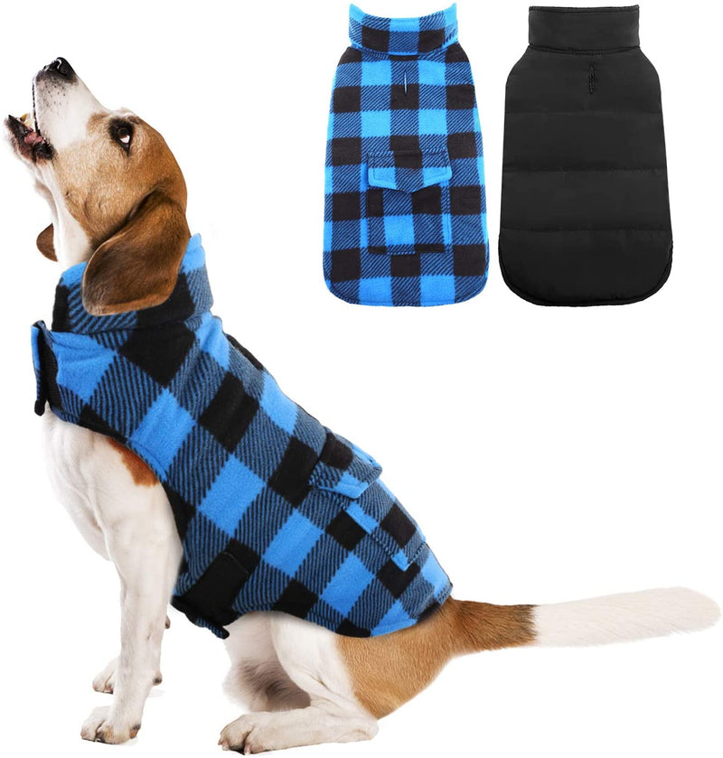 Dog Winter Coat, Windproof Cozy Cold Weather Dog Coat Dog Apparel Dog Jacket Dog Vest for Small Medium and Large Dogs with Pocket & Leash Hook XS-3XL