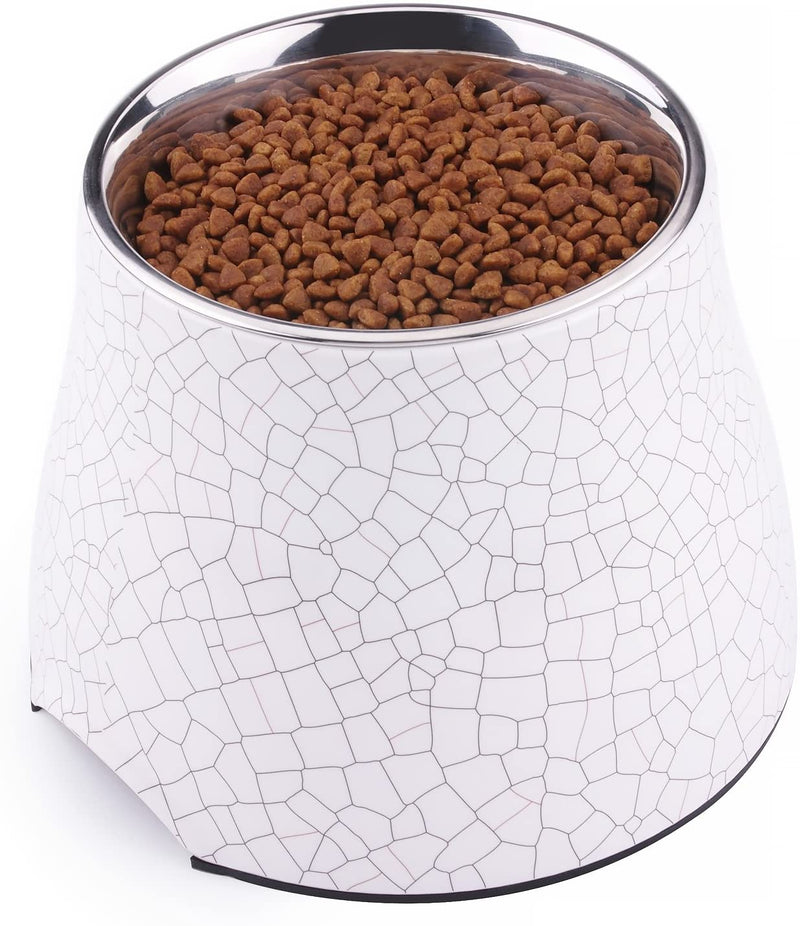 Dog Bowl Raised Dog Feeder for Food and Water, Non Spill Edges & Non Skid Sturdy Melamine Stand, Reduce Neck Stress, Less Regurgitating and Vomiting