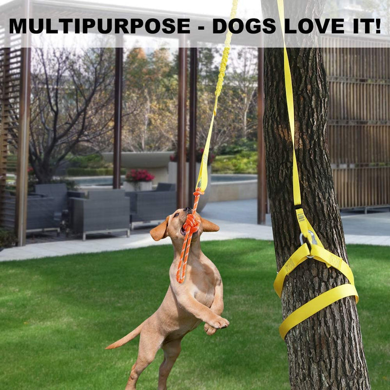 Retractable Interactive Dog Toy, Rope Tug of War Toys for Medium or Large Dogs, Outdoor Hanging Exercise Play Tug War, Extra Durable, Safe