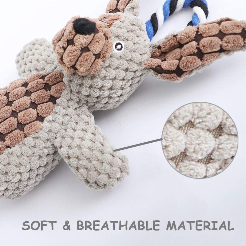 Squeaky Dog Toys Plush with Rope, Dog Soft Puppy Toys Squeaker, Chew Toys for Pets