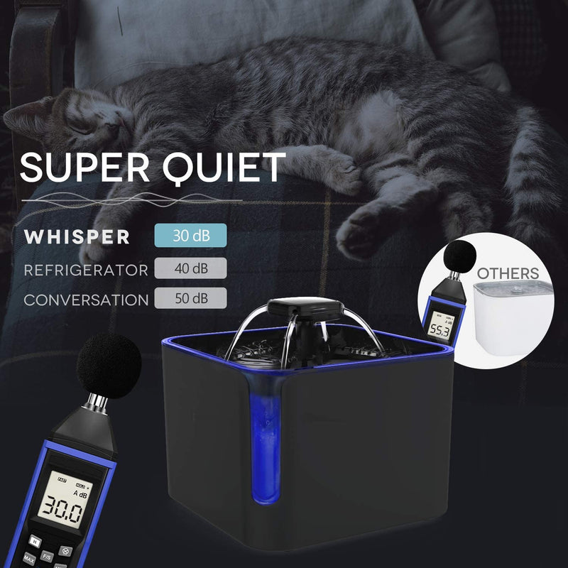 Cat Water Fountain, 3L/101 OZ Large Cat Drinking Bowl Water Dispenser