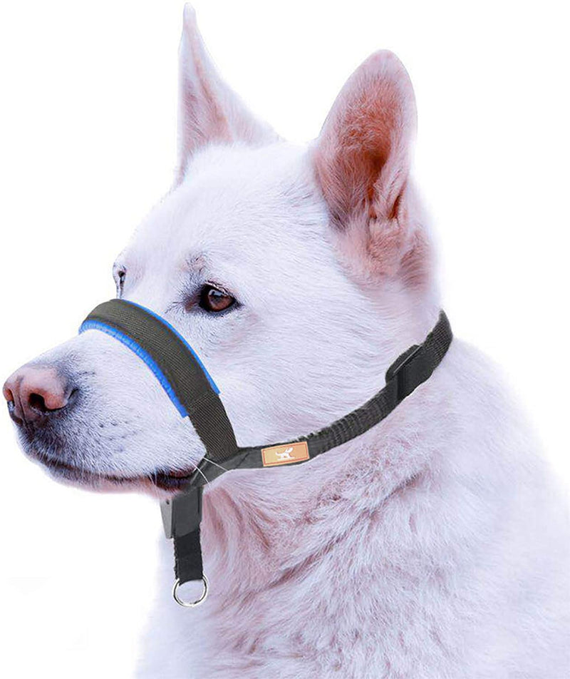 wintchuk Dog Head Collar with Padded Leather, Head Harness Stops Dog Pulling, Head Leash