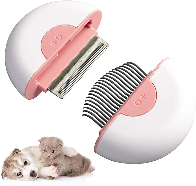 2-in-1 Cat Comb Dog Grooming Brush Hair Removal Shedding Cleaning Massage