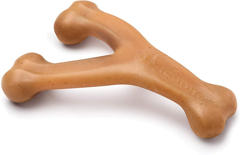 Real Bacon Durable Wishbone Dog Chew Toy for Aggressive Chewers