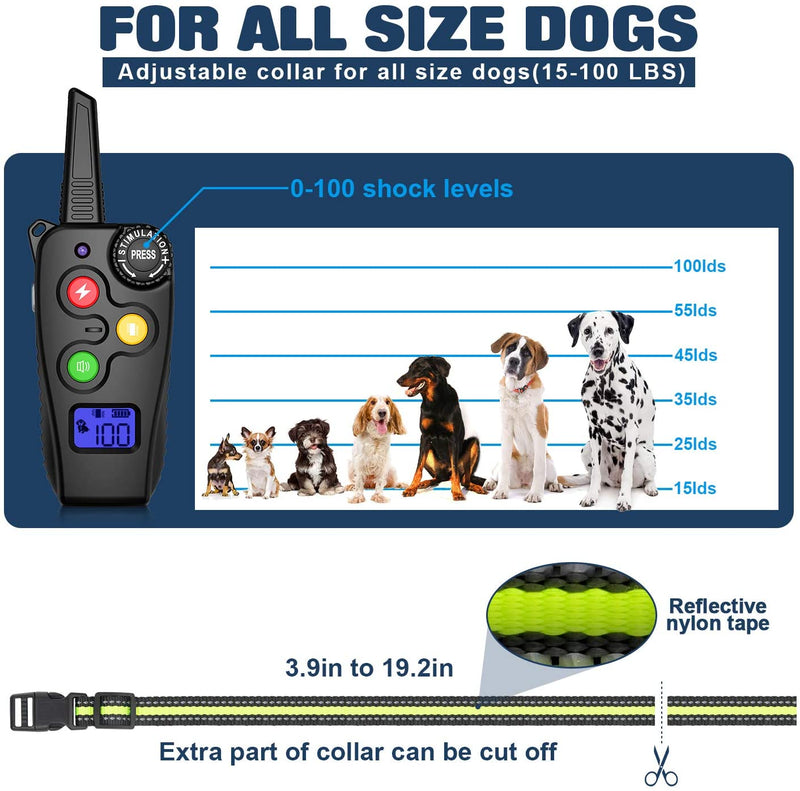 Collar for Dogs with Remote 2800 Feet Rechargeable Dog Training Collar Waterproof