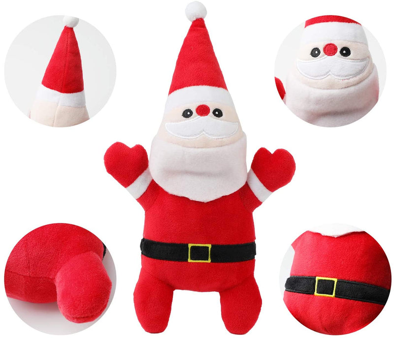 Plush Dog Squeak Toys, Soft Plush Dog Toys, Puppy Dog Chew Toy, Durable Deer Snowman and Santa Claus Dog Toy for Small Medium Dog