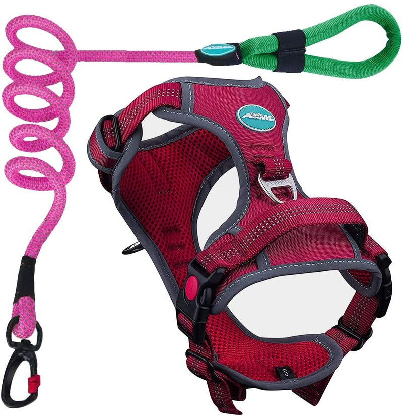 No Pull Harness Breathable Sport Harness with Handle-Dog Harnesses Reflective Adjustable for Medium Large Dogs,Back/Front Clip for Easy Control