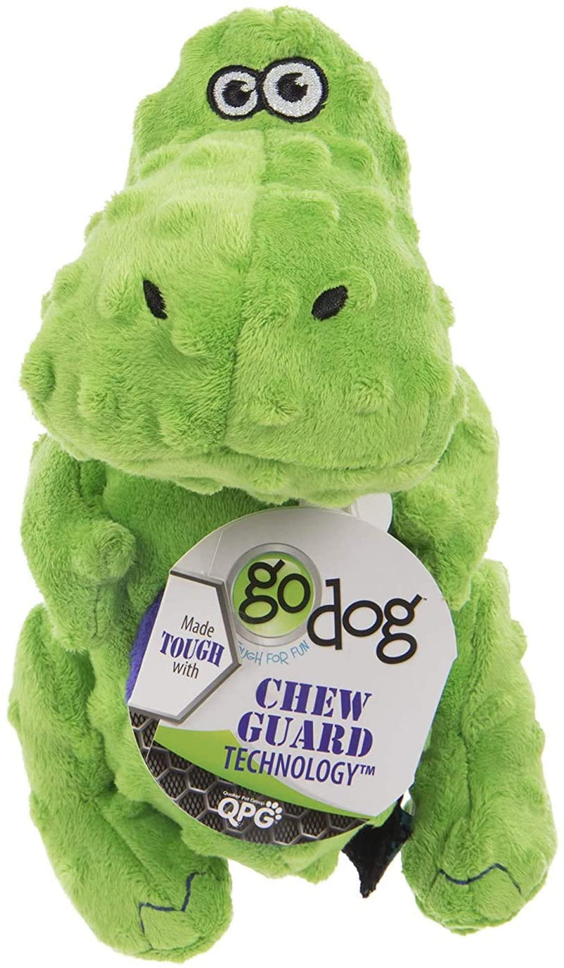 Dinos T-Rex Tough Plush Dog Toy with Chew Guard Technology, Green, Large