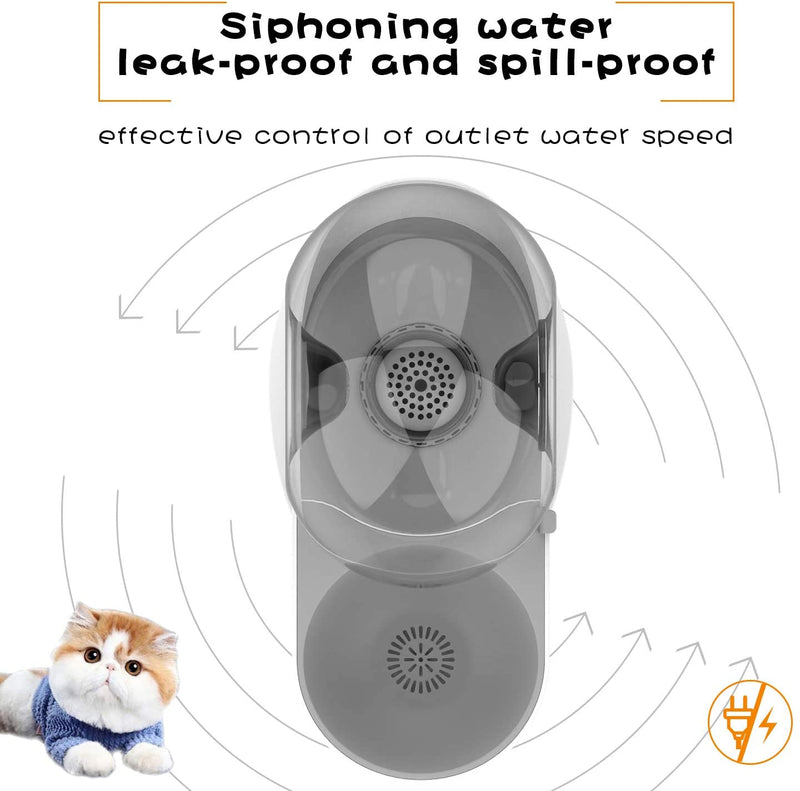 Dog Water Dispenser, Snail Shape Cats Water foutains with Non-Rust Spring, Stylish Cat Fountain Water Bowl Gravity Waterer for Cats Dogs 2.8L