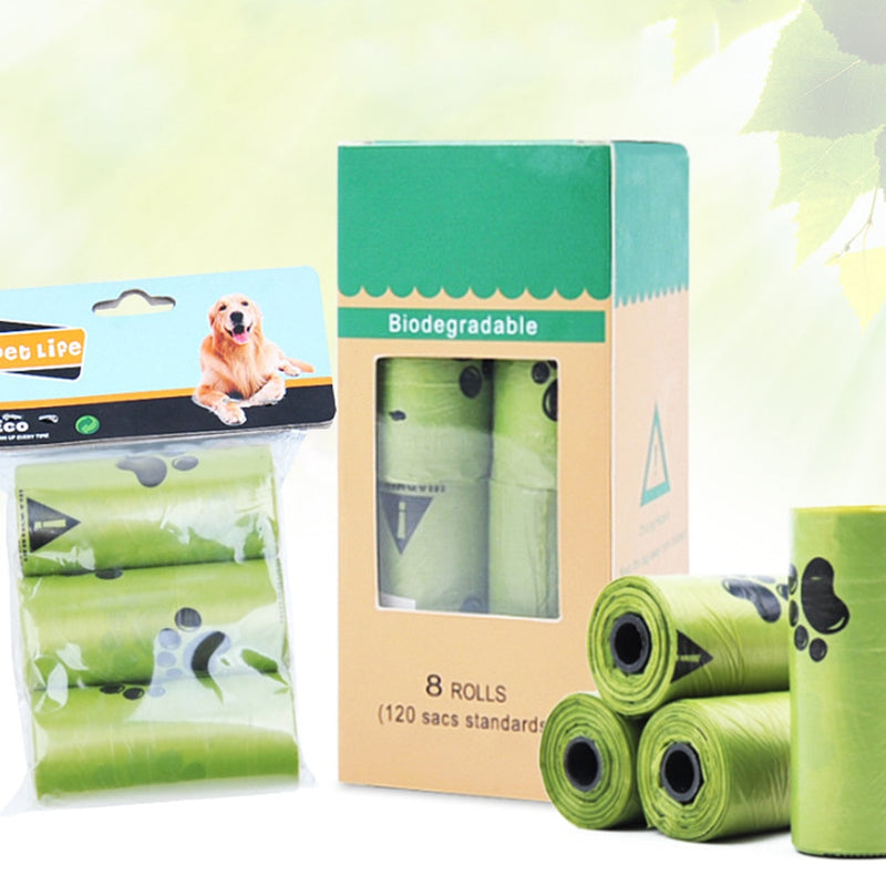 Petgoo Dog Poop Bags,Degradable,8 Rolls/Box