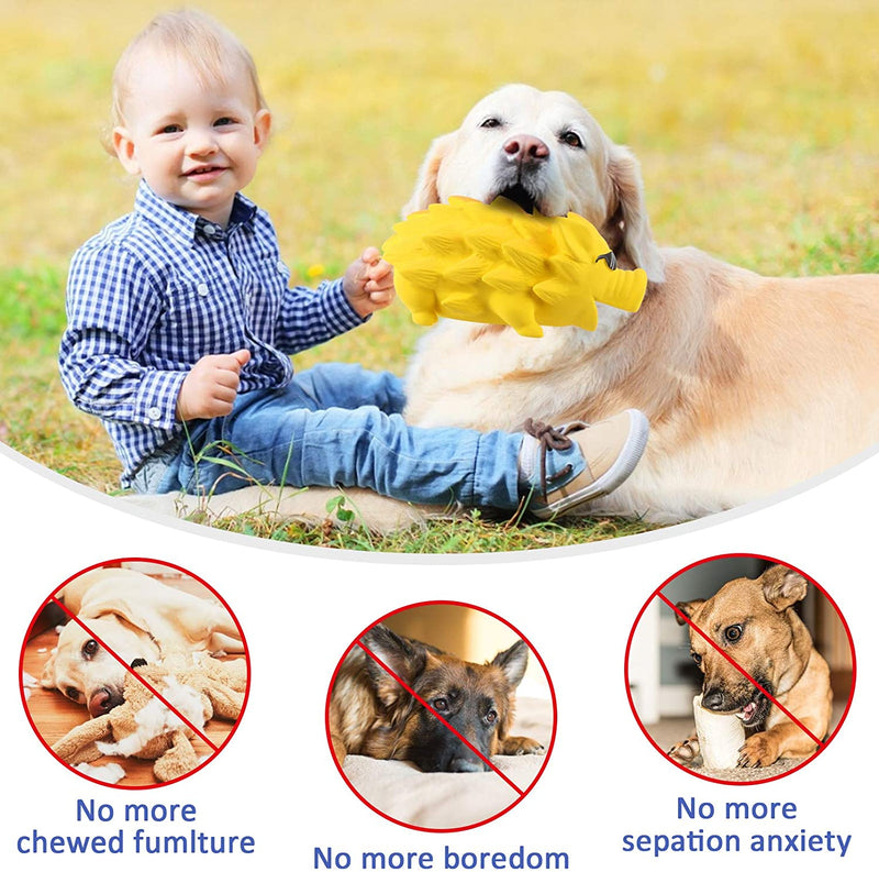 Dog Squeaky Chew Toys for Aggressive Chewers Large Breed Rubber Pig Indestructible Tough Interactive Large Medium Small Food Grade Pet Puppy Toy