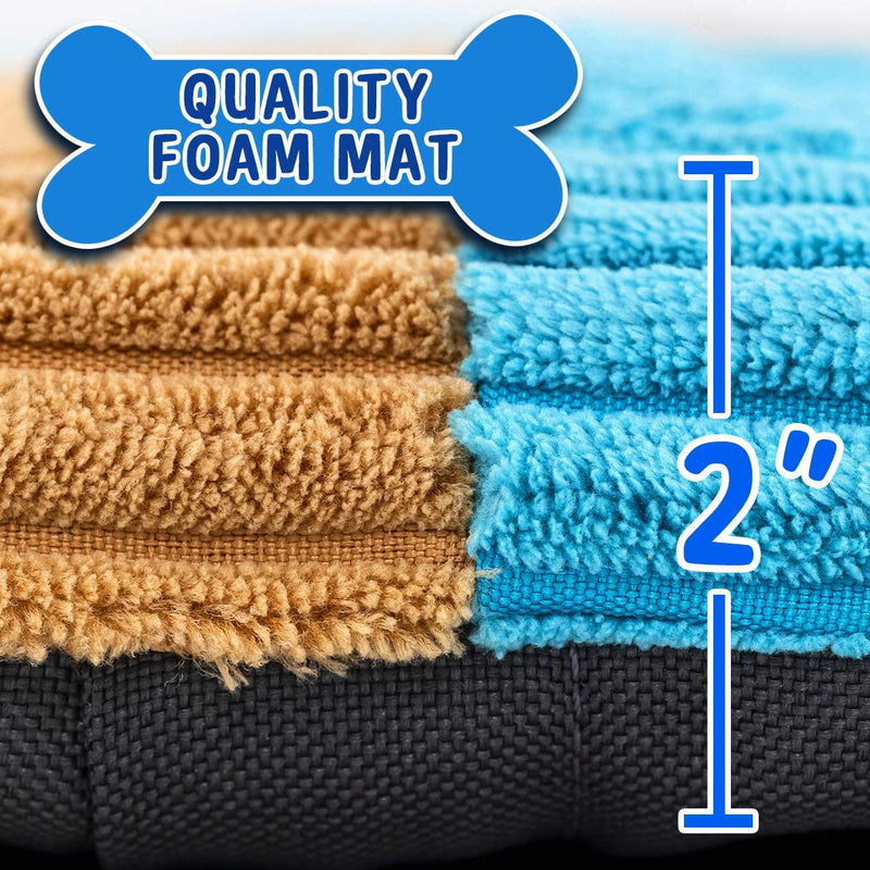 Puppy Toy Mat with Teething Chew Toys (20” x 20”) - Ropes, Squeaker Nose, Plush Padded Sleeping Mat – Durable and Machine Washable - Comfort and Fun, All-in-One