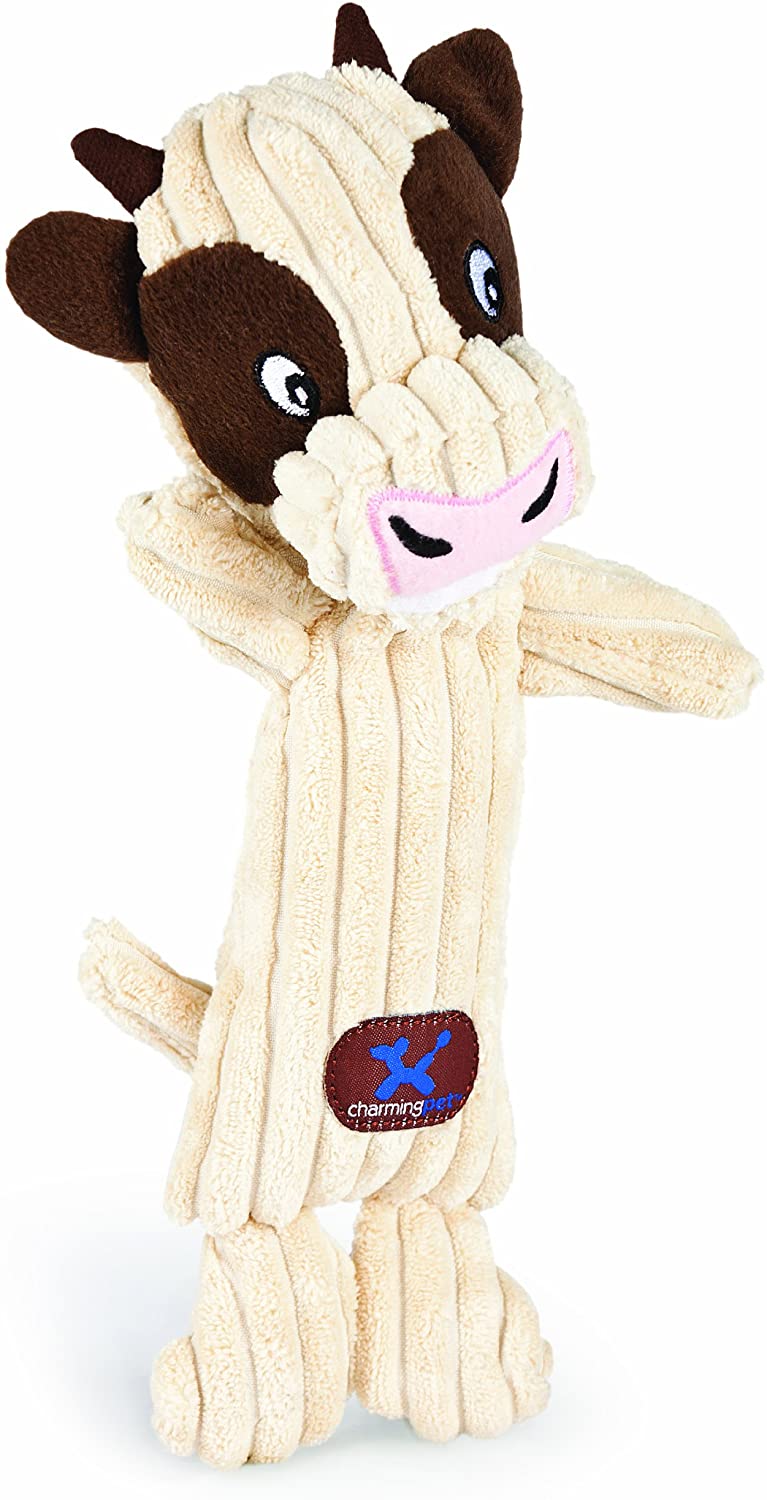 Pet Squeakin’ Squiggles Monkey Dog Toy - Tough and Durable Corduroy Plush Squeaky Toy for Dogs