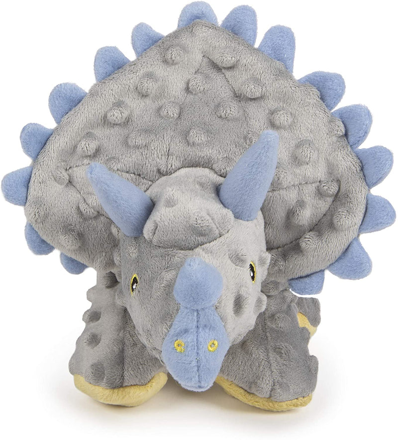 Dinos Triceratops With Chew Guard Technology Tough Plush Dog Toy, Grey, Large