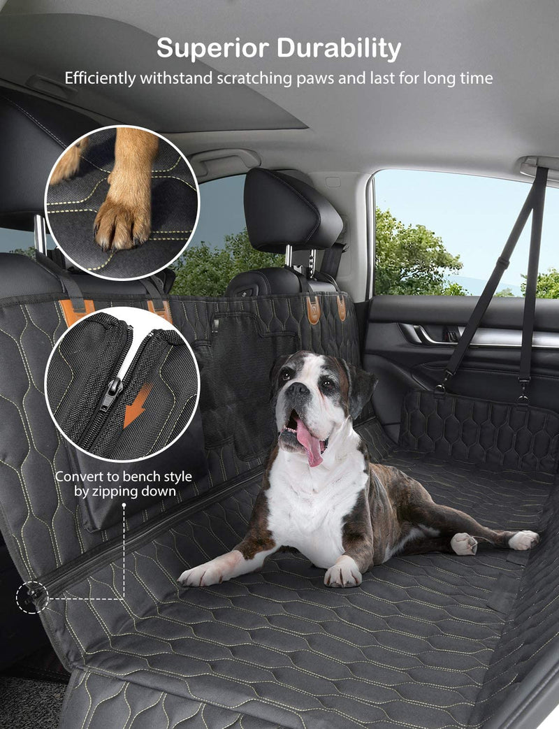 4-in-1 Dog Car Seat Cover Convertible Dog Hammock Scratchproof Pet Car Seat Cover