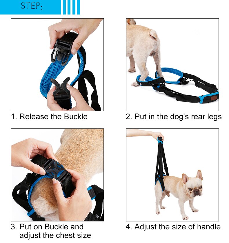 Adjustable Dog Lift Harness For Back Legs Nylon Pet Dogs Leash Belt Harness