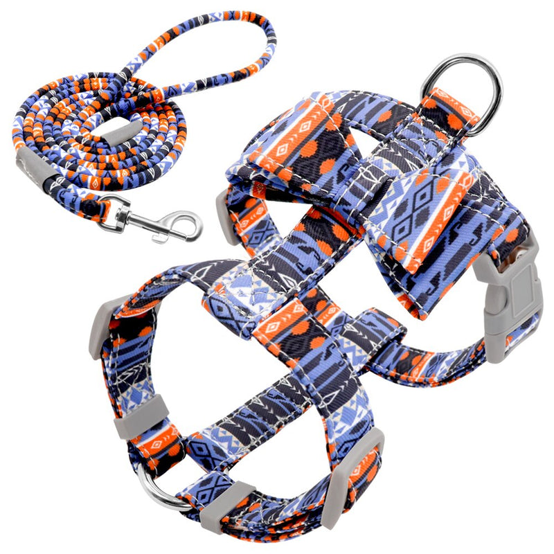 Adjustable Nylon Dog Harness Leash Set Pet Puppy Bowknot Harness Vest Walking Leash