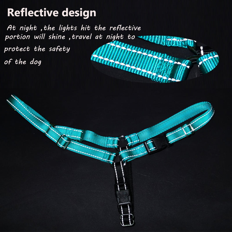 Adjustable Nylon dog Harness with Reflective No-Pull Harness Strees-free Walks