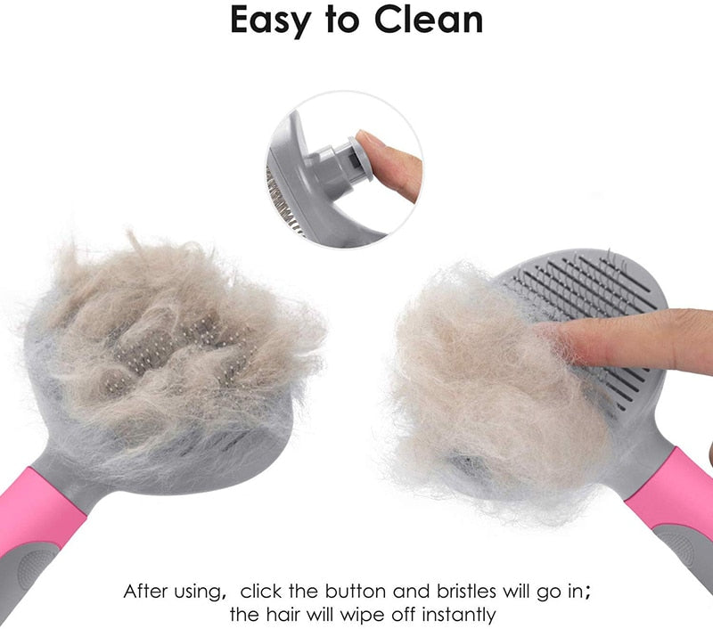 Efficient Self Cleaning Slicker Pet Grooming Brush For Small Large Dogs Cats Comfortable Safe Anti-slip Comb For Pets