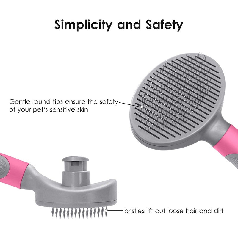 Efficient Self Cleaning Slicker Pet Grooming Brush For Small Large Dogs Cats Comfortable Safe Anti-slip Comb For Pets