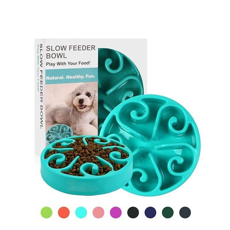 Fun Slow Feeder Dog Bowl Food Nonslip Pet Eat Slow Feeding Bowl Maze Interactive For Large Medium Small Dogs