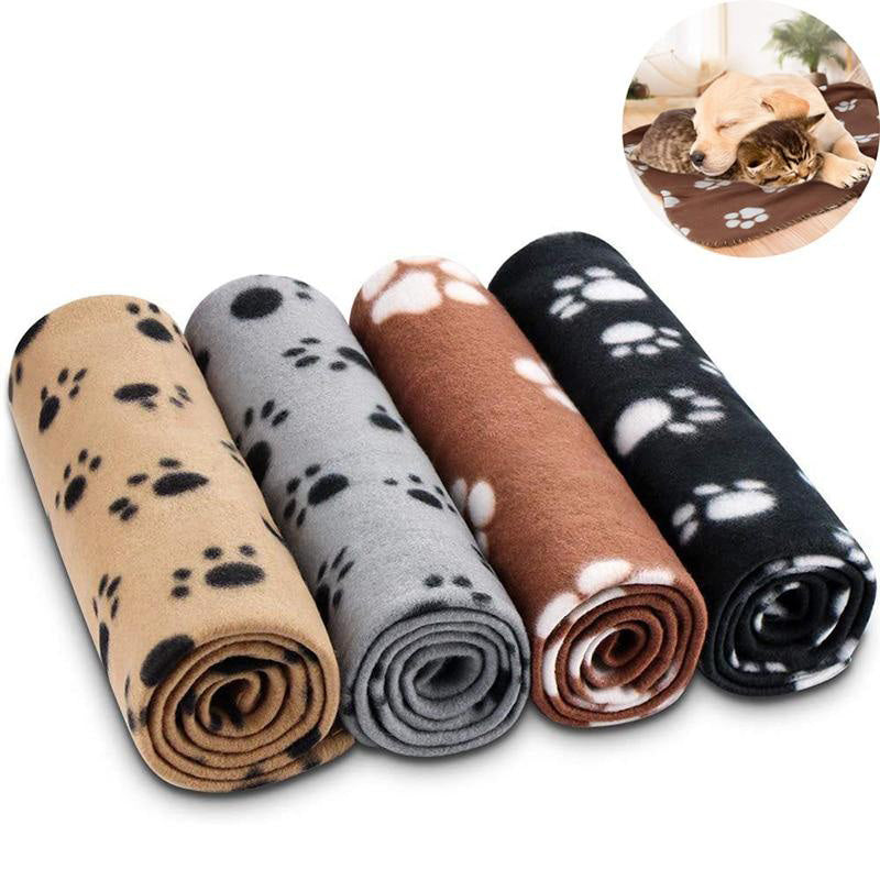 Warm Soft Dog Blanket For Small Medium Large Dogs Comfortable Paw Print Pet Mat Cat Quality Puppy Bed Cover For Kittens