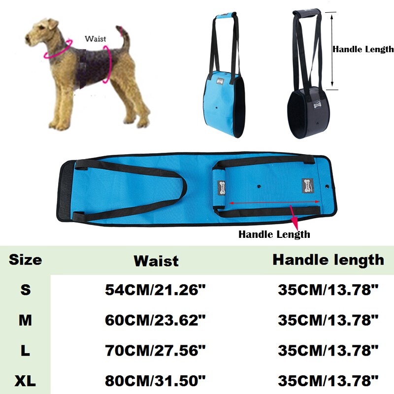 Pet Lift Support Harness With Handle For Injured Hind Legs Dogs S/M/L/XL