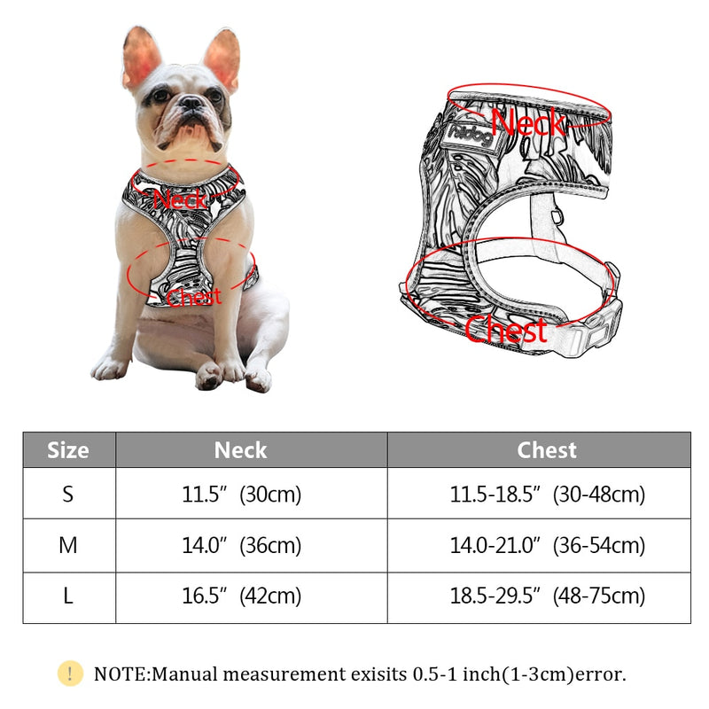 Breathable Harness Printed Reflective Dogs Cats Vest For Pug Walking Training