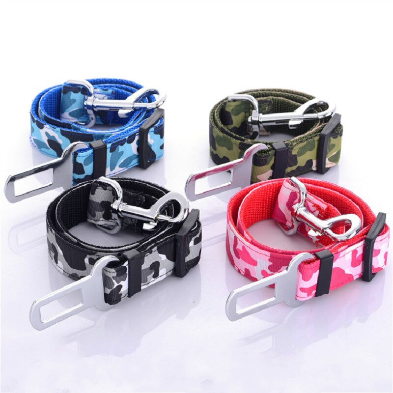 Camouflage Strong Pet Dog Car Belt Dogs Vehicle Travel Safety Belts