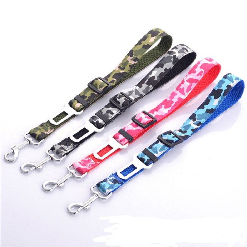 Camouflage Strong Pet Dog Car Belt Dogs Vehicle Travel Safety Belts