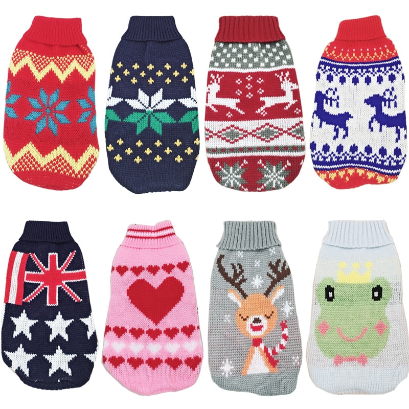 Christmas Cat Dog Sweater Pullover Winter Dog Clothes for Small Dogs Chihuahua Yorkies Puppy Jacket Pet Clothing