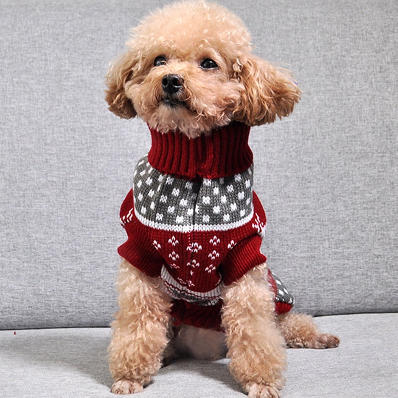 Christmas Cat Dog Sweater Pullover Winter Dog Clothes for Small Dogs Chihuahua Yorkies Puppy Jacket Pet Clothing